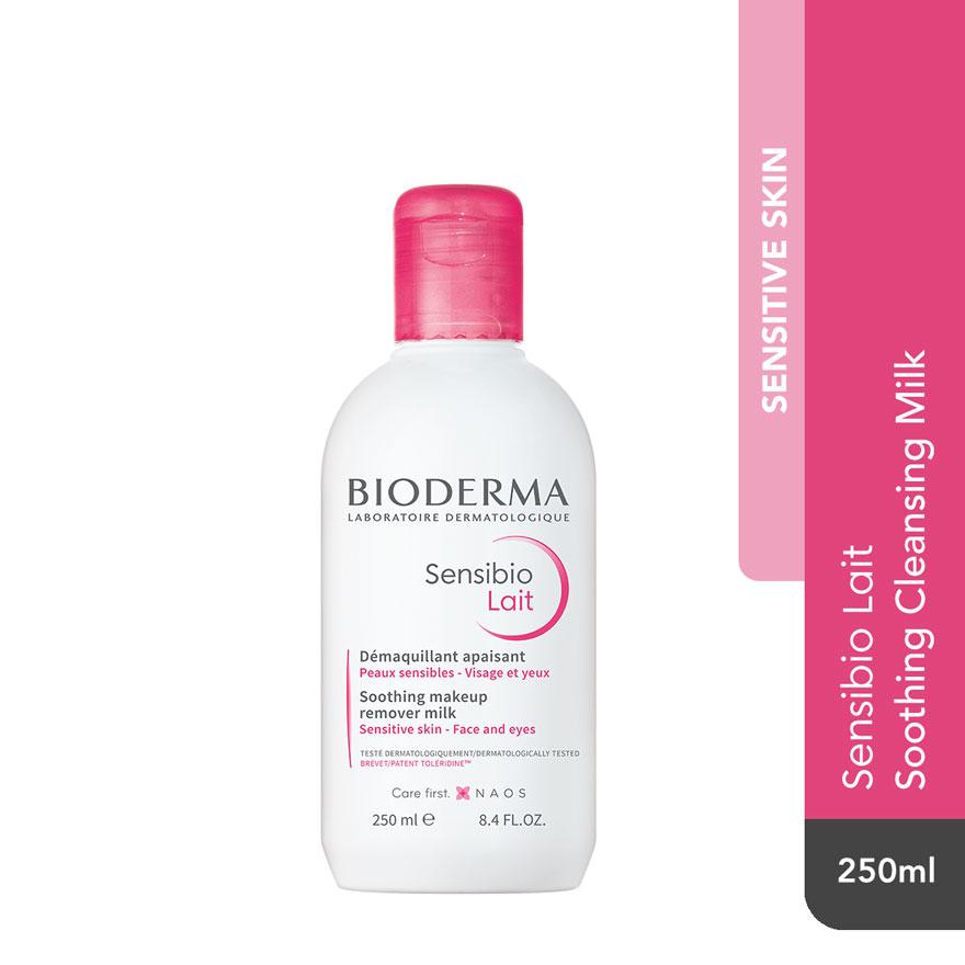BIODERMA Sensibio Lait Soothing Cleansing Milk (Facial Non-Rinse Cleanser for Sensitive Skin) 250ml
