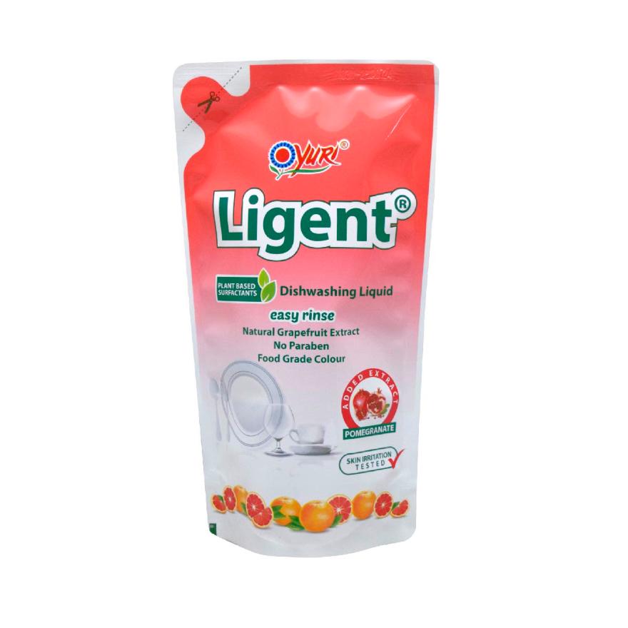 YURI Ligent Antibacterial Dishwashing Liquid Refill Grapefruit 600ml
