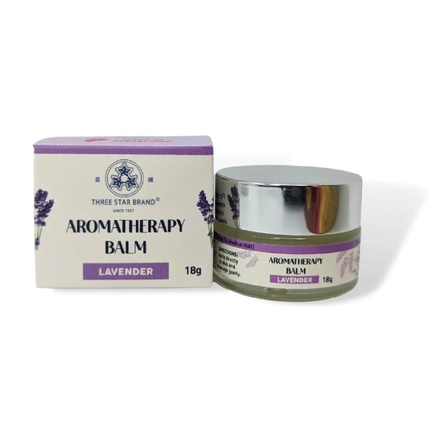 THREE STAR BRAND Aromatherapy Balm Lavender (Natural Ingredients with Therapeutic Benefits + Traditional Properties) 18g
