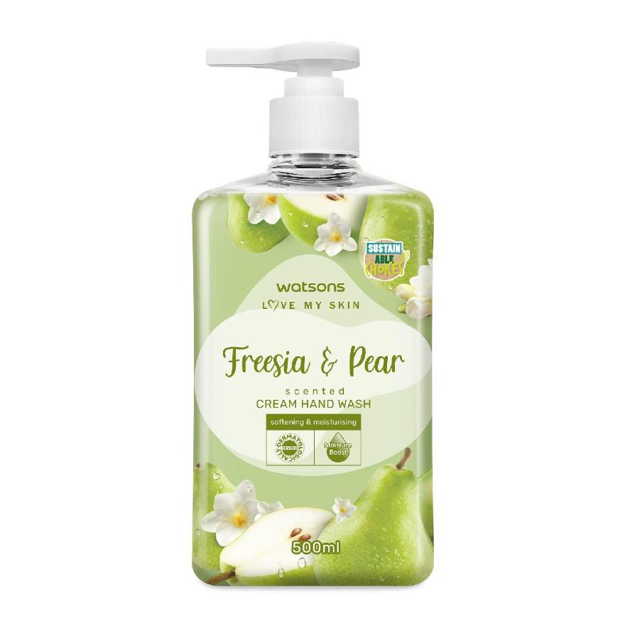 WATSONS Freesia & Pear Scented Cream Hand Wash (Softening & Moisturising, Dermatologically Tested) 500ml