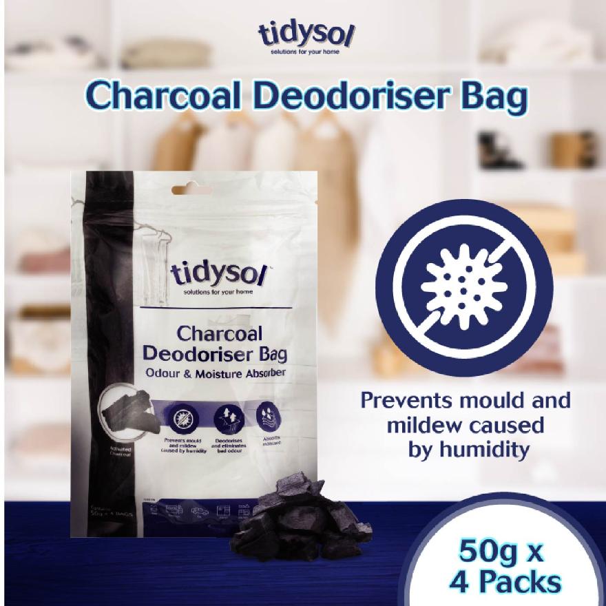 TIDYSOL Tidysol Charcoal Deodoriser Bag (Odour and Moisture Absorber) 50g x 4s<BR>