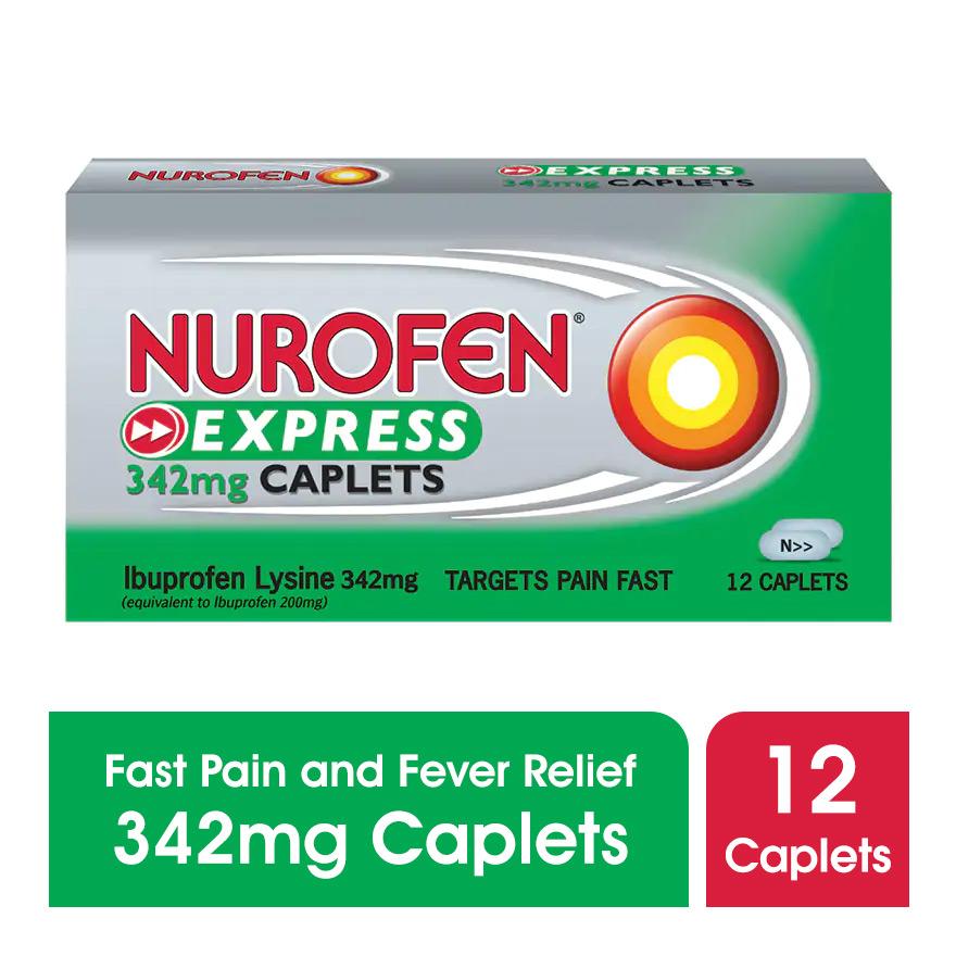 NUROFEN Express Pain & Fever Relief Caplet 342mg 12s