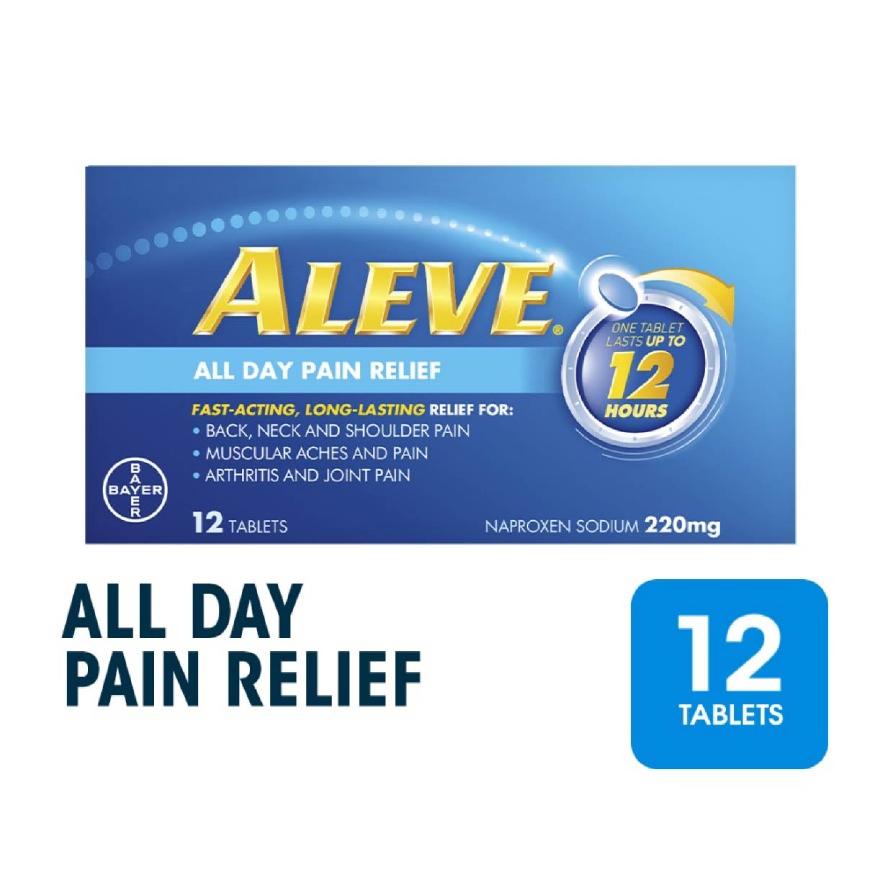 DR.ALVA Naproxen Sodium 220mg All Day Pain Relief Lasts Up to 12 Hours (Relief Joint & Muscle Pain) 12s