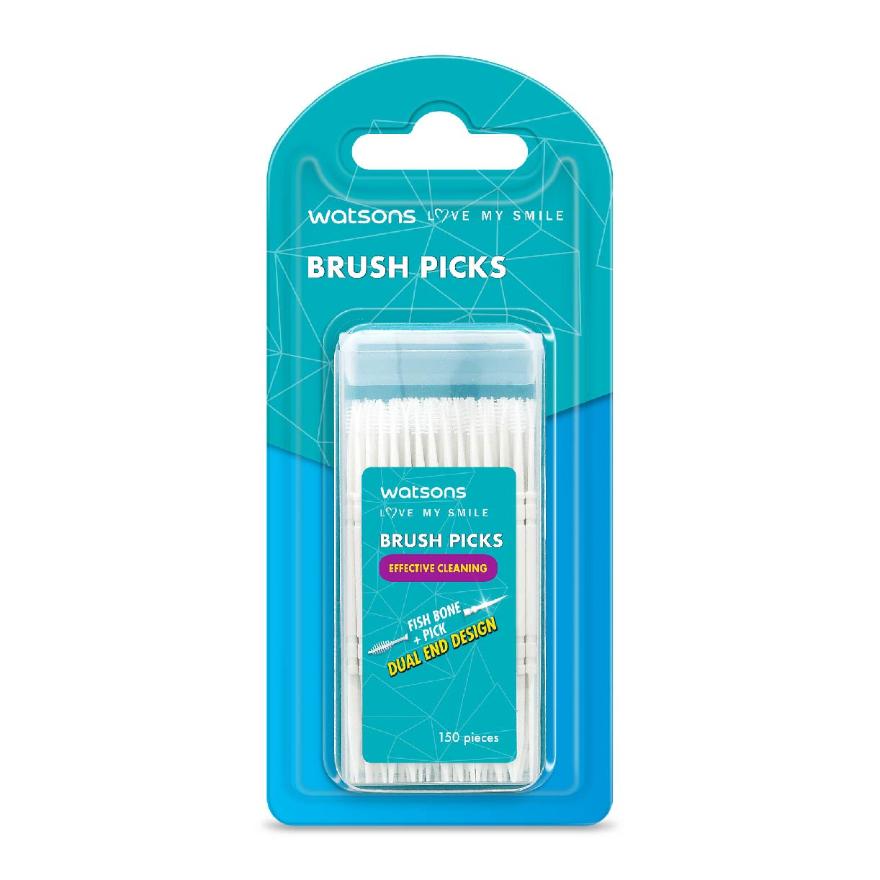 WATSONS Brush Picks (Fish Bone Pick, Dual End Design, Effective Cleaning) 150s