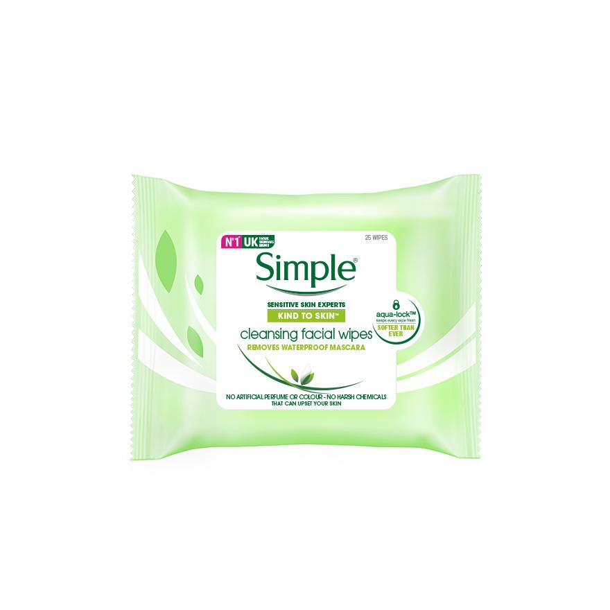 SIMPLE Kind to Skin Cleansing Facial Wipes 25s