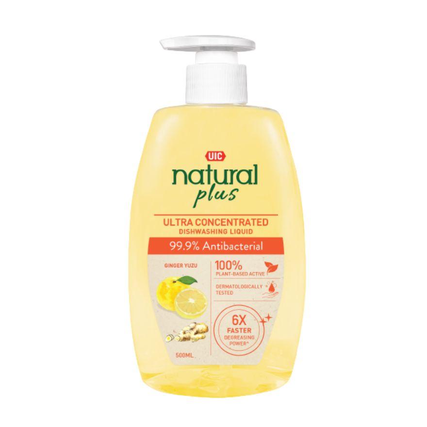 UIC Natural Plus Ultra Concentrated Dishwashing Liquid Pump Bottle (99.9% Antibacterial) 500ml