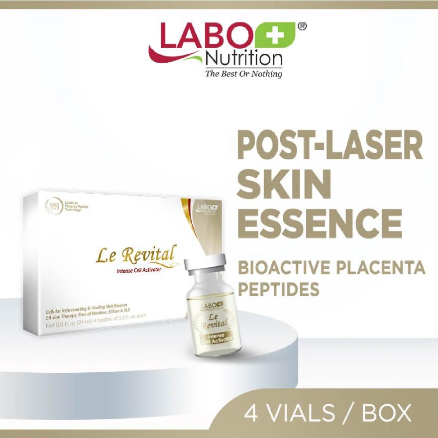 LABO NUTRITION Le Revital Intense Cell Activator (Anti-Aging Serum with Placenta Peptides + Healing Skin Essence to Repair + Firm + Soothe for Fair & Radiant Skin ) 6ml x 4s