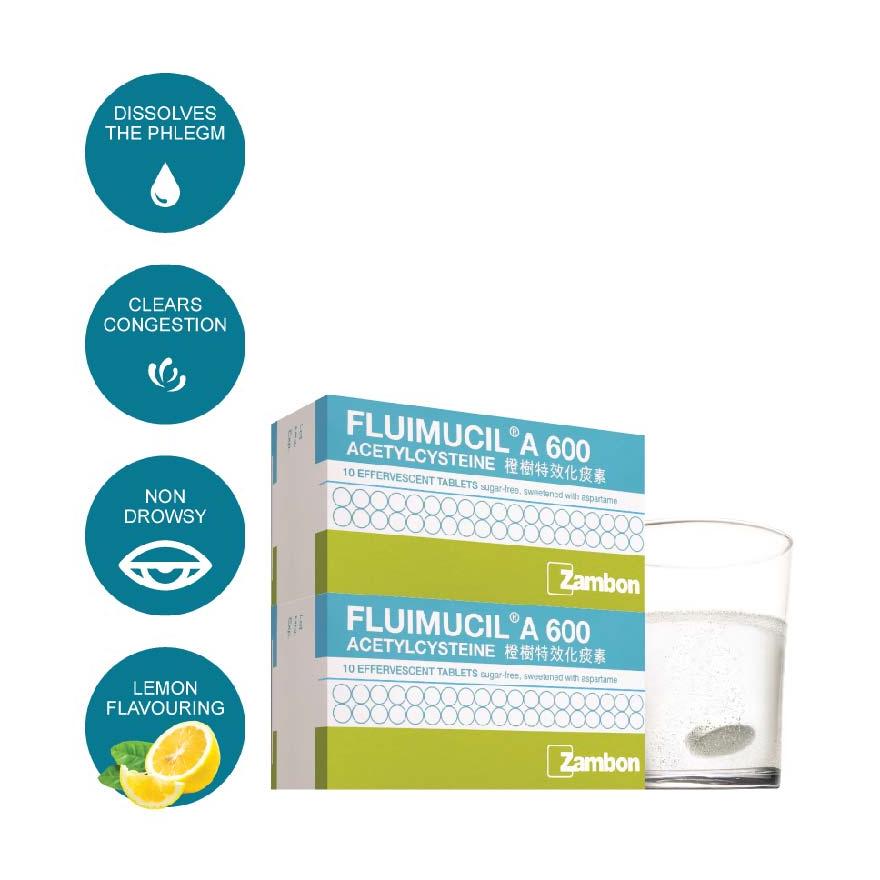 FLUIMUCIL A600mg Twin Pack 2x10's