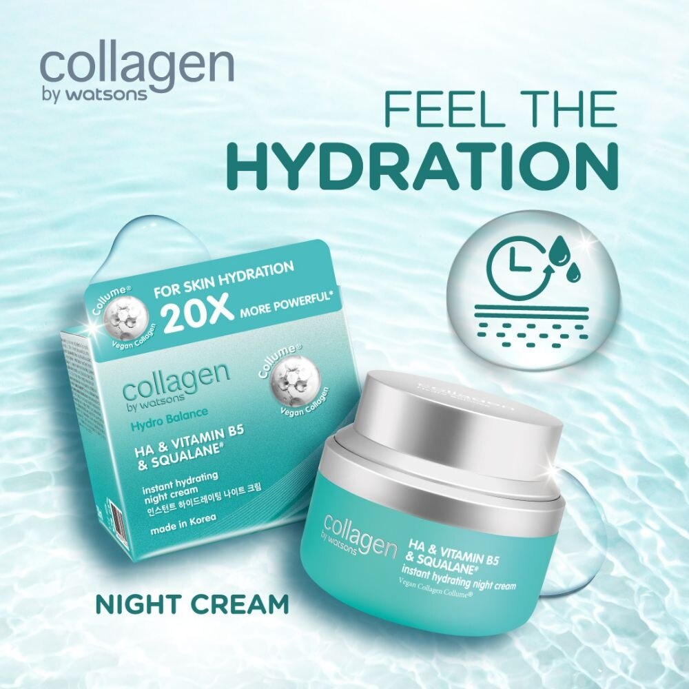 COLLAGEN BY WATSONS Hydro Balance HA & Vitamin B5 & Squalane Instant Hydrating Night Cream 50ml
