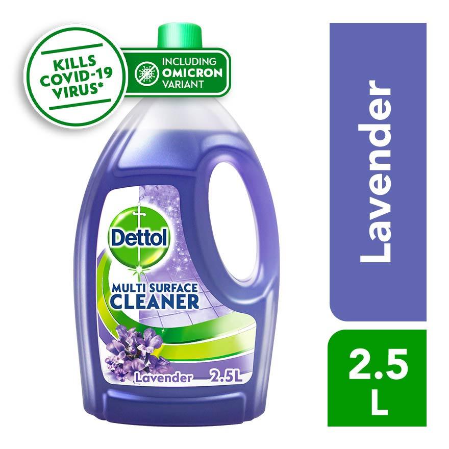 DETTOL 4-in-1 Disinfectant Multi Surface Cleaner Lavender (Kills 99.9% Germs) 2.5L