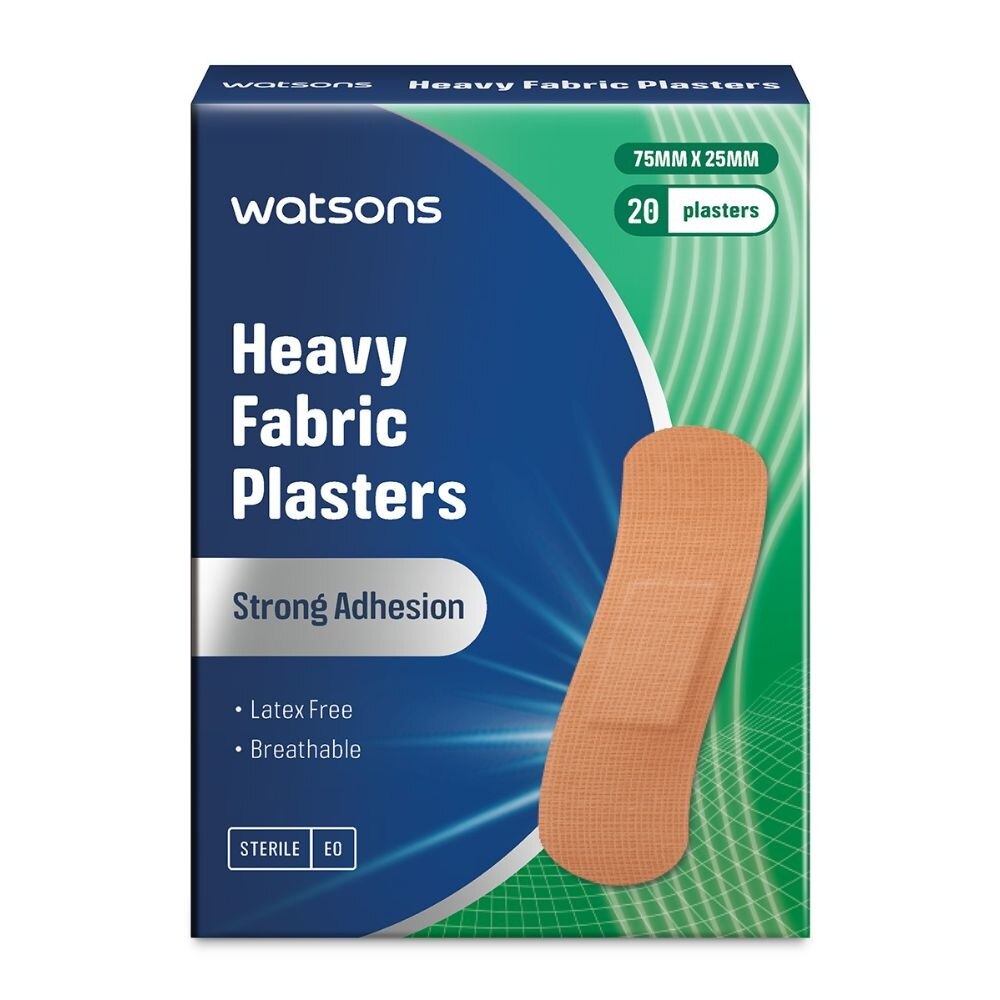 WATSONS Heavy Fabric Strong Adhesion Plaster 75mm x 25mm (Latex Free & Breathable) 20s
