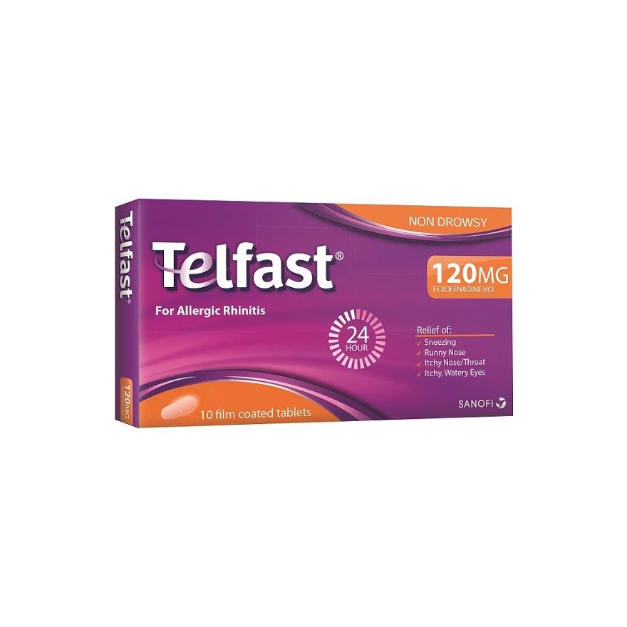 TELFAST Fast And Non-Drowsy Allergy Relief 120mg Tablet 10s