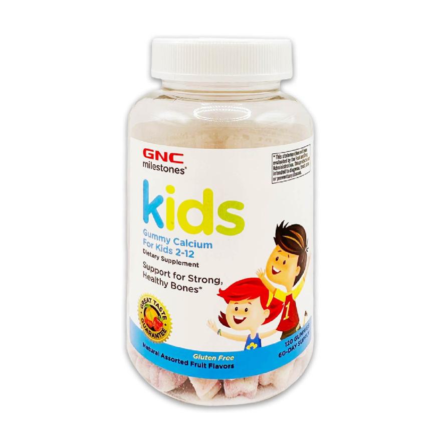 GNC Milestones® Kids 2-12 Gummy Calcium Natural Assorted Fruit Flavors 120s