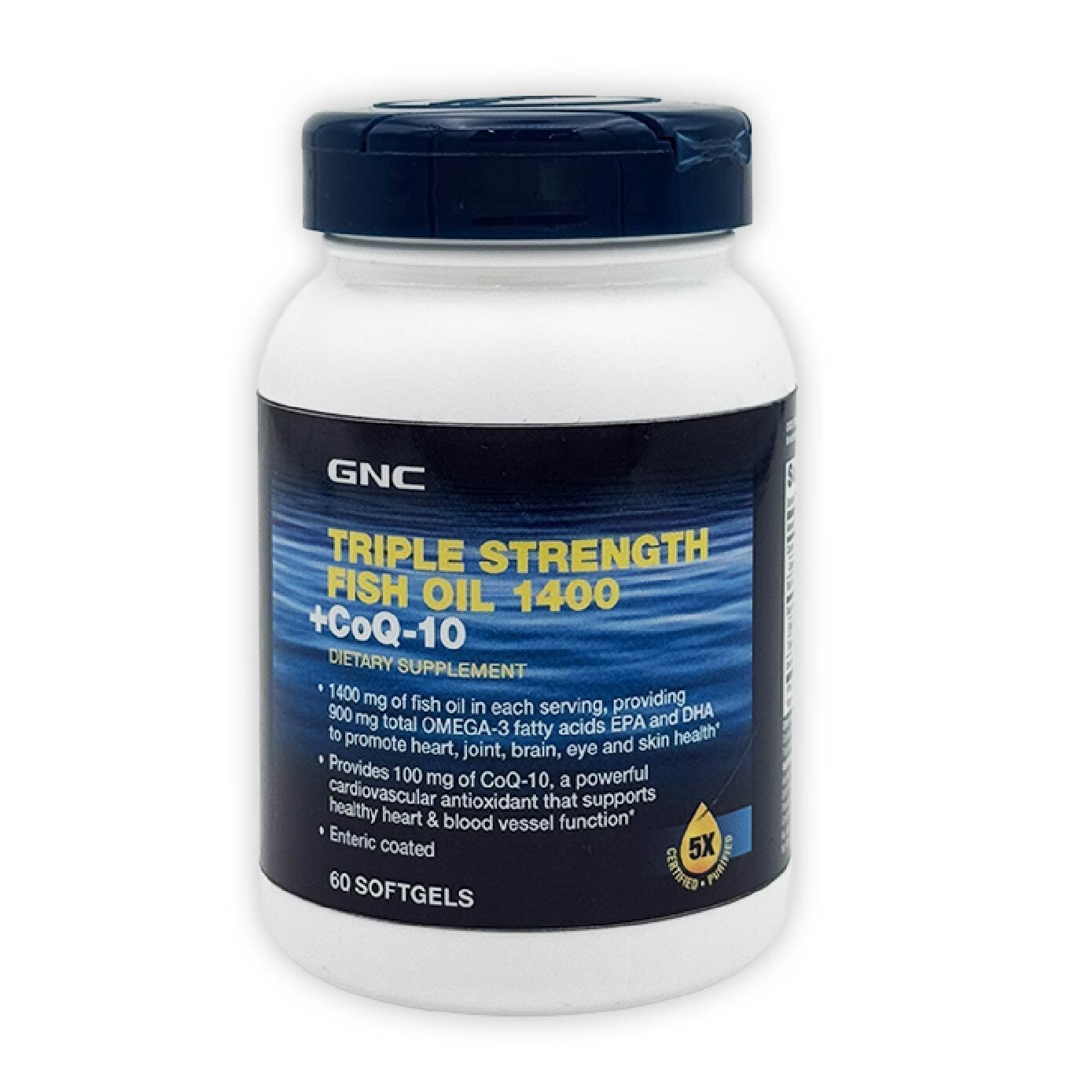 GNC Triple Strength Fish Oil 1400mg + CoQ-10 Softgel 60s