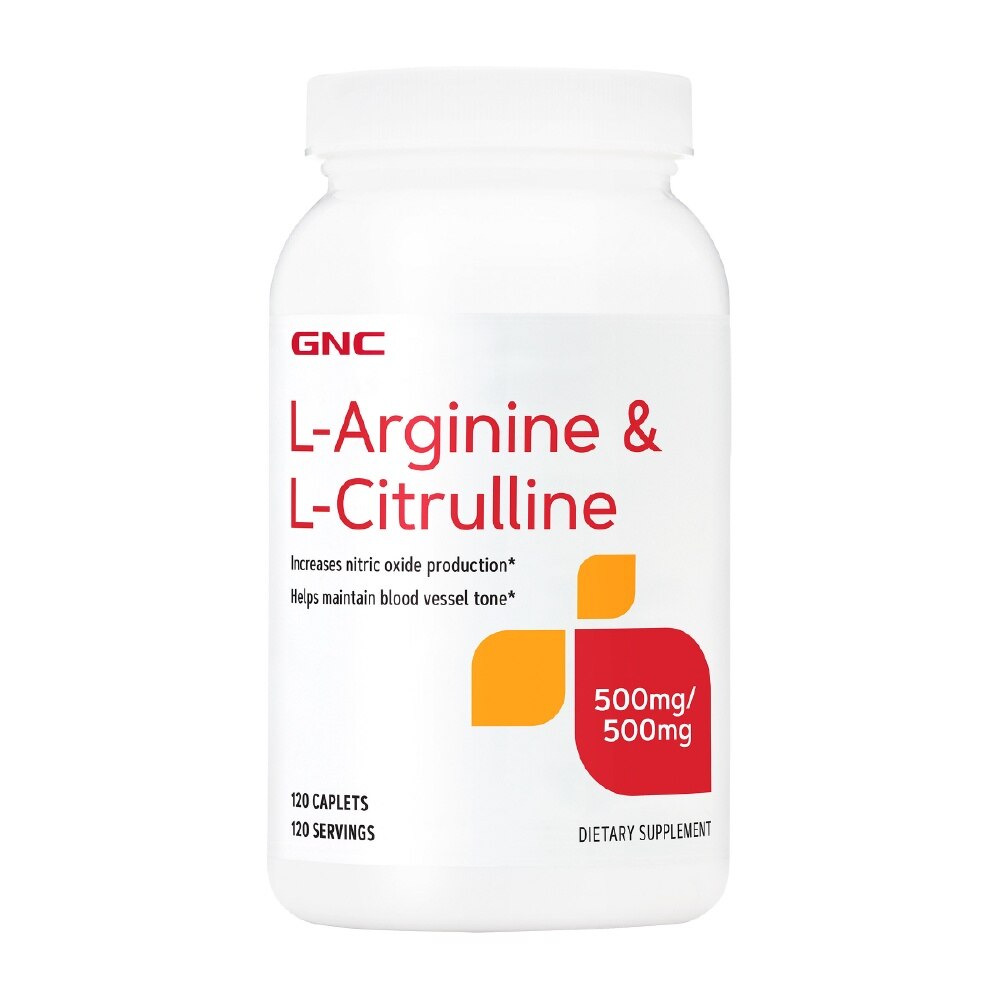 GNC L-Arginine 500mg & L-Citrulline 500mg Caplet 120s