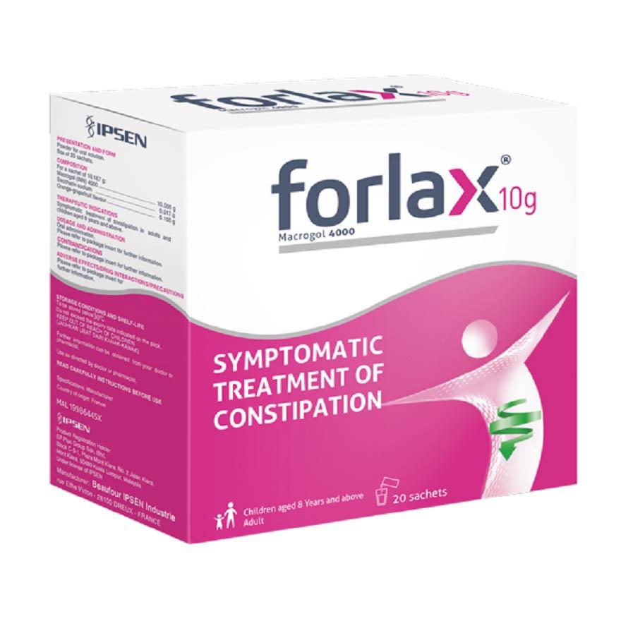 FORLAX Sachet 10g (For Treatment Of Constipation In Adults And Children Aged 8 Years And Above) 20s