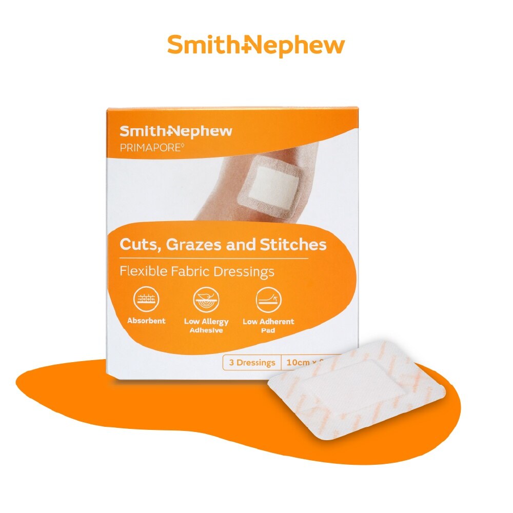 SMITH & NEPHEW Primapore Cuts, Grazes And Stitches Dressings 10cm x 8cm 3s