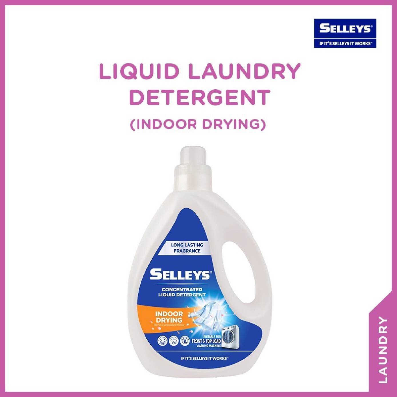 SELLEYS Liquid Laundry Detergent Indoor Drying 3kg