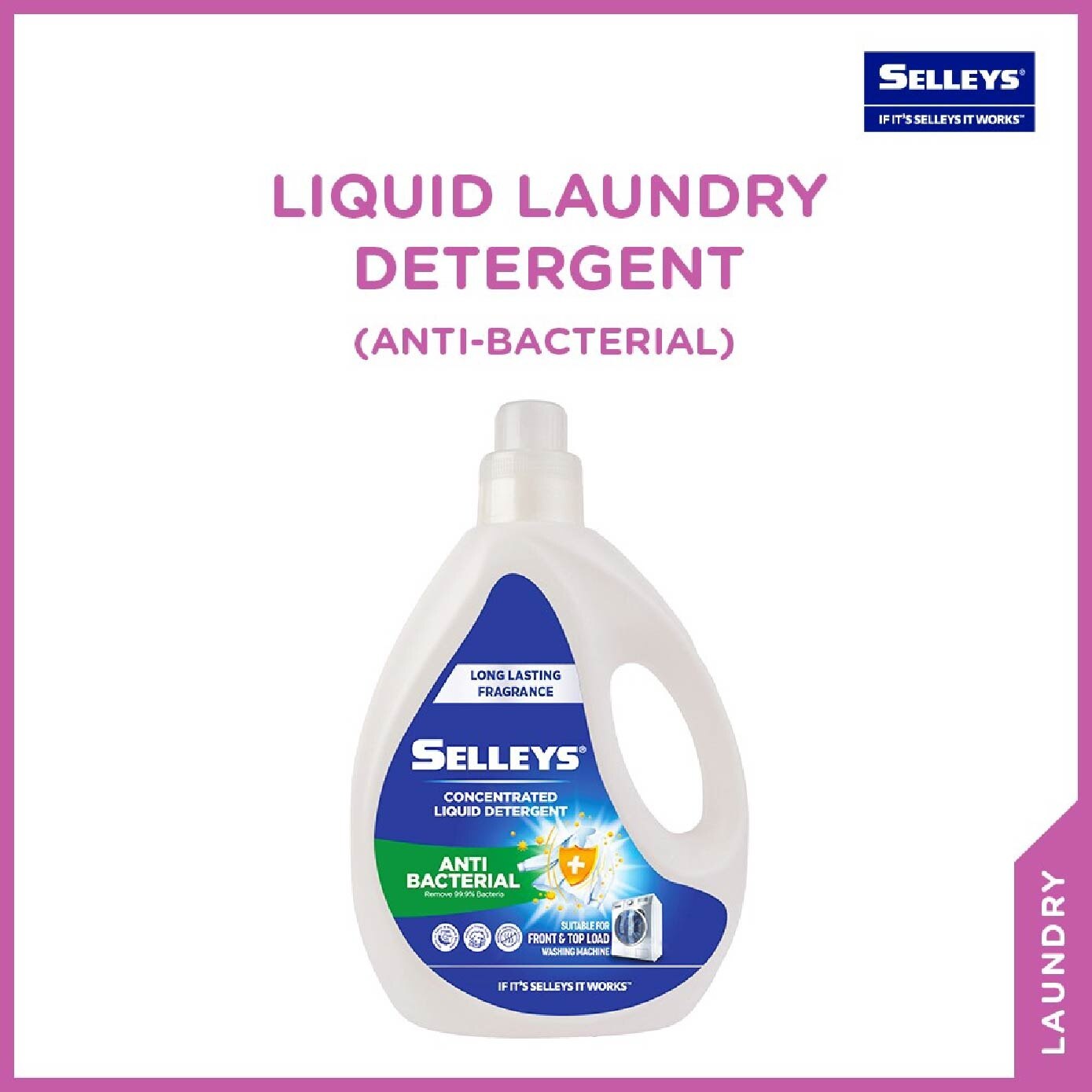 SELLEYS Liquid Laundry Detergent Anti-Bacterial 3kg
