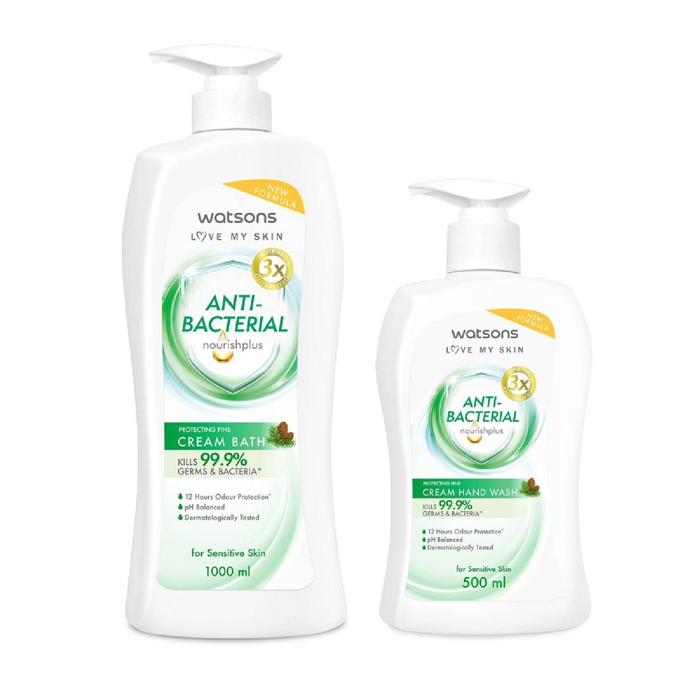 WATSONS Anti-Bacterial Protecting Pine Cream Bath & Hand Wash Bundle Set 1s