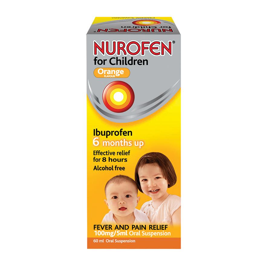 NUROFEN Liquid for Children Orange Flavour (Relief for Pain and Fever) 60ml